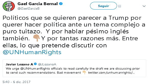 Gael García compara a Lozano con Trump y encienden Twitter con pelea