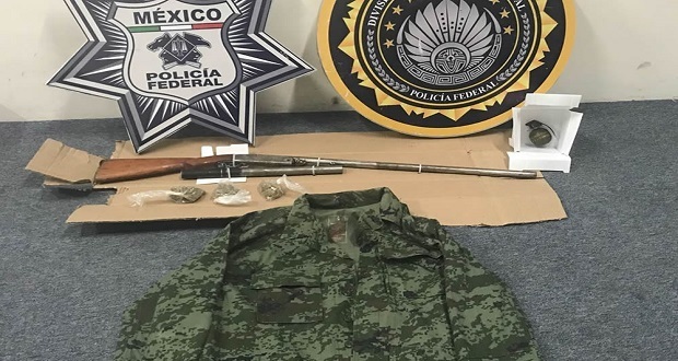 Policía federal detiene a tres con droga y armas en la Puebla-Orizaba