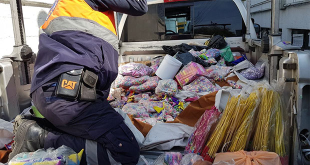 PC decomisa 500 kg de pirotecnia en mercados Morelos e Independencia