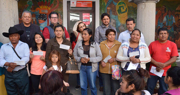 Sedesol da apoyos a 158 familias cholultecas por sismo de septiembre