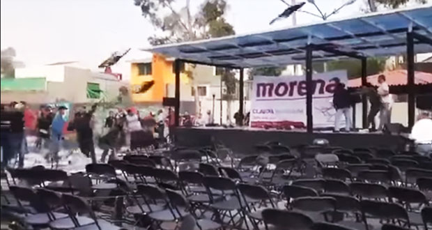 Presuntos perredistas agreden a Sheinbaum y morenistas en mitin