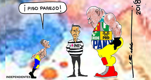 Caricatura: También en Puebla independientes piden piso parejo