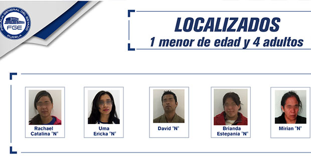 FGE localiza a alumna de BUAP desaparecida y a 4 personas más