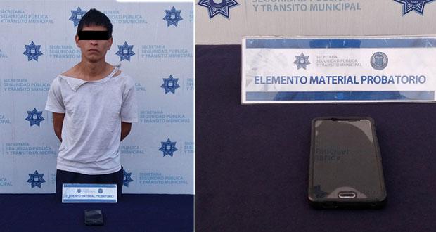 Detienen a hombre acusado de robar celular en ruta 54