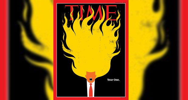 Aparece “Trump en llamas” en portada de revista Times