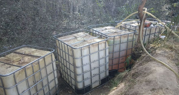 Aseguran 14 mil litros de huachicol en Santa Rita Tlahuapan