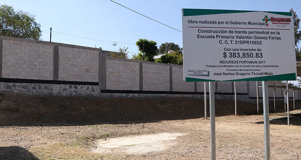 Invierten 383 mil pesos en remodelación de escuela en Ocoyucan