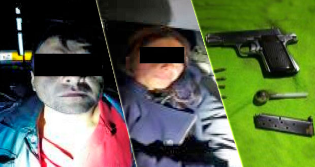 SSP detiene a dos con arma y droga en la Puebla-Tehuacán