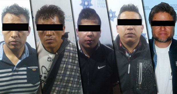 Ssptm de Puebla detiene a 5 hombres