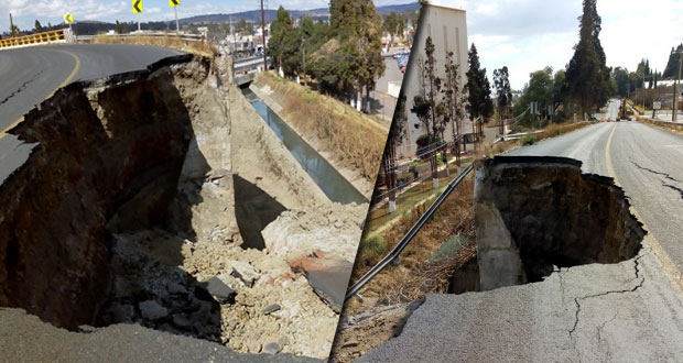 Colapsa carril de “puente de la muerte” en la San Martín-Tlaxcala