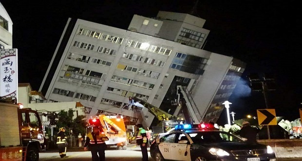 Sismo de 6.4 grados en Taiwán suma 2 muertos y 200 heridos. Foto: El Heraldo de Honduras