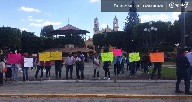 Protestan en ayuntamiento de San Andrés Cholula