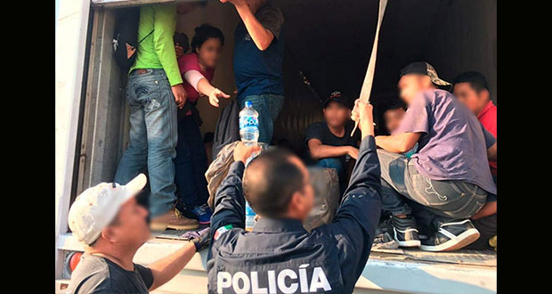 PF halla a 137 migrantes dentro de caja de tráiler en Tamaulipas