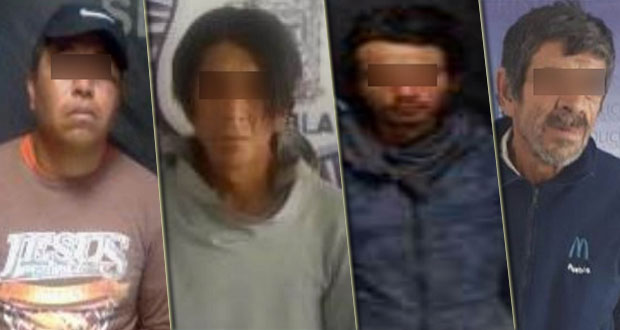 Policías estatales aseguraron a cuatro personas por robo en Puebla