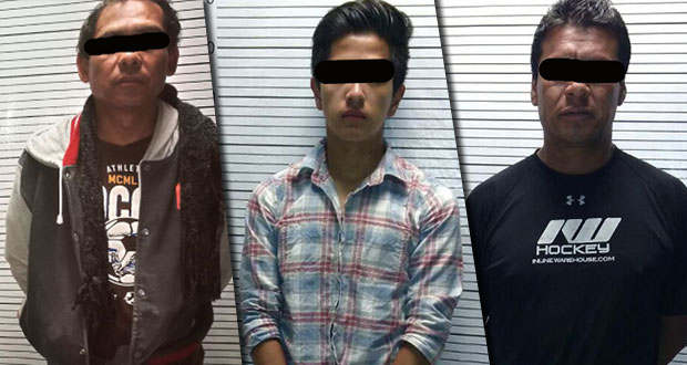 Detienen a tres por diferentes delitos en Puebla capital