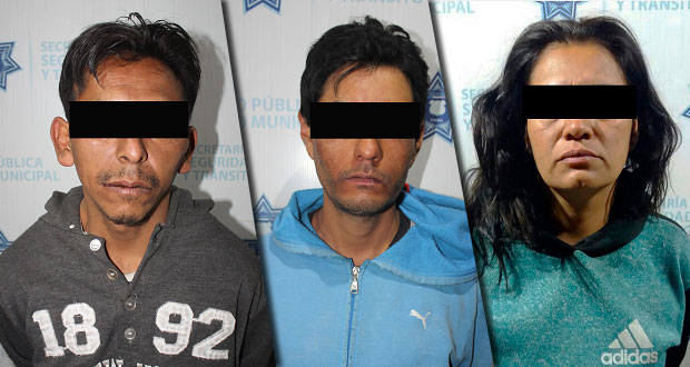 Ssptm detiene a dos hombres y una mujer por diversos robos