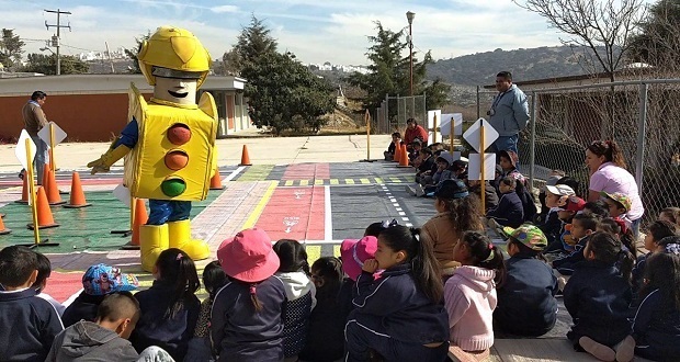 SIMT ha impartido en 2018, cursos de vialidad en 29 escuelas de Puebla. Foto: Especial