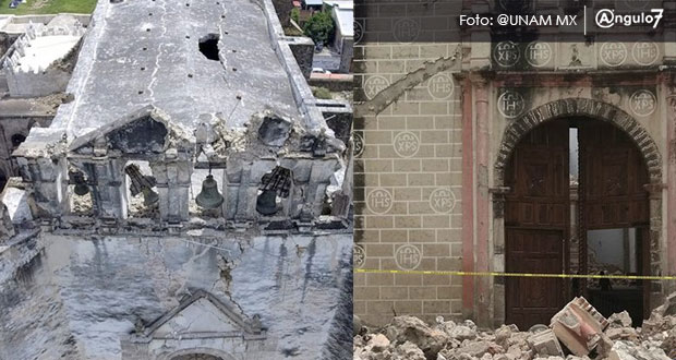 INAH y UNAM rescatan murales de conventos dañados durante el sismo. Foto: @UNAM_MX