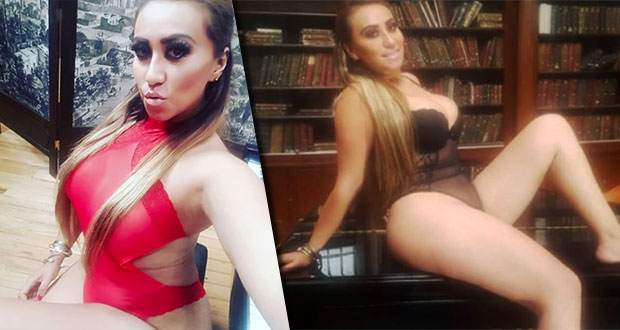 Modelo en lencería posa en Palacio Nacional