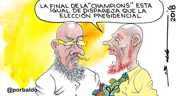 Caricatura: Elección presidencial dispareja como final de Champions