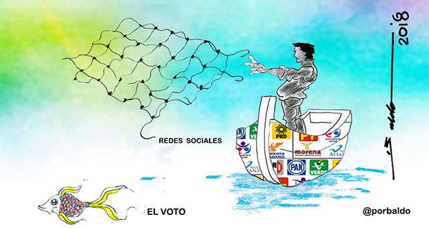 Caricatura: Partidos buscan el voto en redes sociales