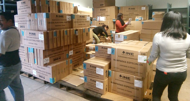 INE en Puebla recibió material electoral para el próximo 1 de julio