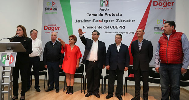 Javier Casique e Isabel Merlo, al frente del PRI de Puebla