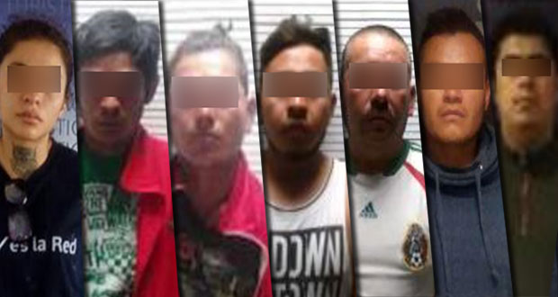 Por diversos hechos ilícitos, detienen en Puebla capital a siete