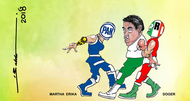 Caricatura: Relevos en lucha por gubernatura de Puebla