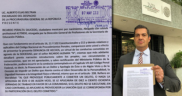Denuncian en PGR a Ricardo Alemán por “apología del delito”