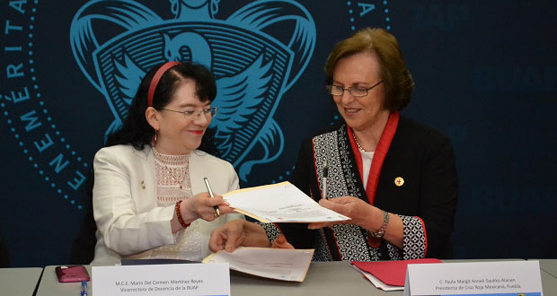 BUAP y Cruz Roja Mexicana colaboran en formación de profesionales