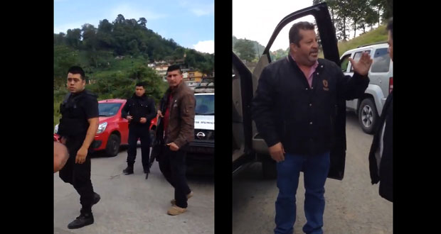 Policía corta cartucho en discusión entre pobladores y edil de Nauzontla
