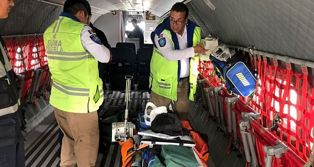 SUMA Puebla traslada guatemaltecos heridos por erupción de volcán