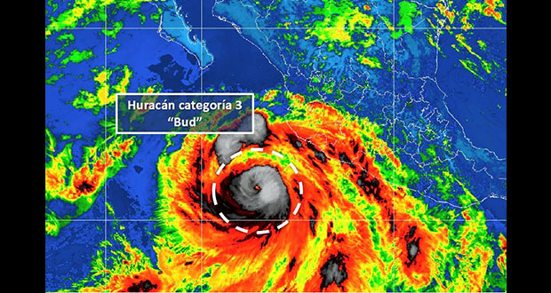Huracán Bud sube a nivel 3; seguirán lluvias en costa del Pacífico