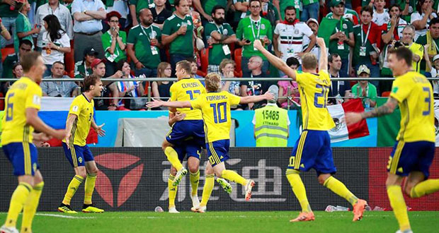 Pese a caer 3-0 ante Suecia, México califica gracias a Corea del Sur