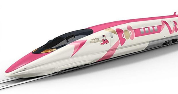 Tren bala inspirado en Hello Kitty conectará Osaka y Fukuoka en Japón