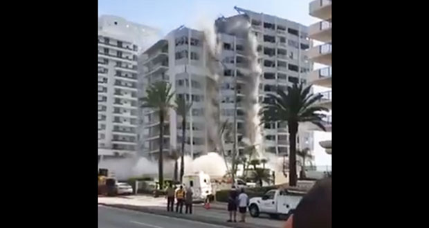 Derrumbe de edificio en Miami, EU, deja un trabajador herido