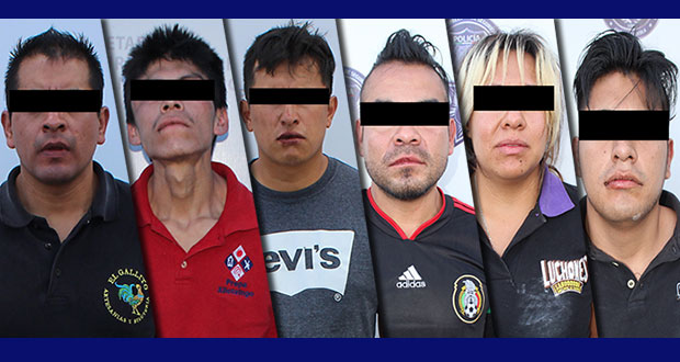 En hechos distintos, detienen a 6 probables asaltantes en Puebla