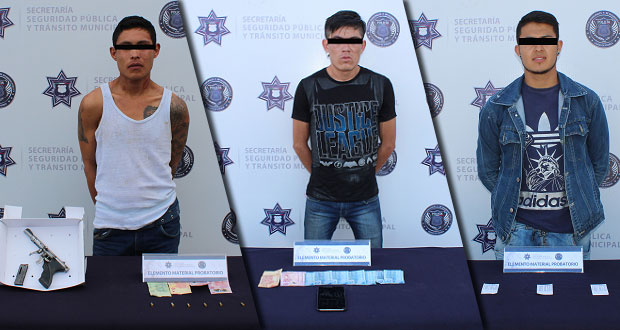 En distintas acciones, policías municipales detienen a 3 sujetos