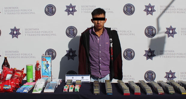 Detienen a asaltante de farmacia en San Francisco Totimehuacán
