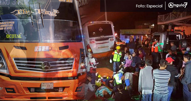 Chofer de ruta 68 choca contra árbol y deja 17 heridos en Puebla