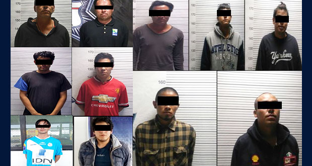 SSP asegura 13 personas y 6 vehículos en 7 municipios de Puebla