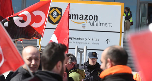 Empleados de Amazon en Europa declaran huelga en día de ofertas