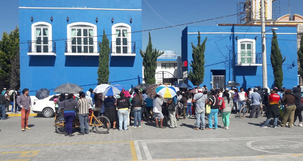 Antorcha exige a edil de Amozoc liberación de recursos para obras