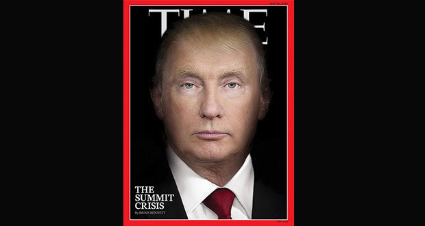 Tras reunión, revista TIME fusiona a Trump y Putin en su portada