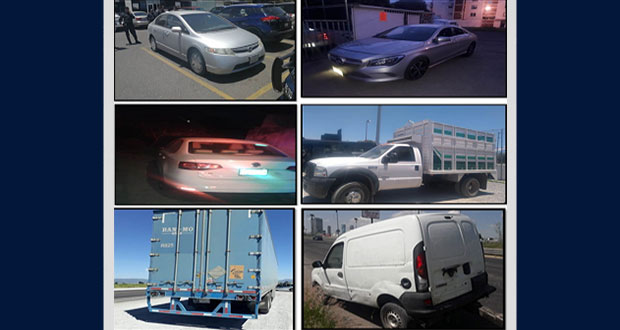 SSP recupera 19 vehículos y una caja seca en 9 municipios poblanos