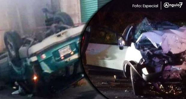 Dos choques en menos un día en carreteras de Puebla dejan cinco muertos