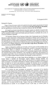 ONG denuncia desaparición forzada de Serio Rivera y piden a ONU intervenir