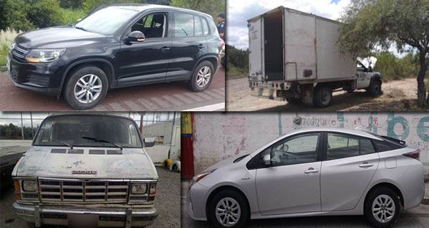 SSP de Puebla recupera seis vehículos y una caja seca