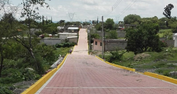 Culmina adoquinamiento de calle “Jagueicito” en Huilotepec, Atlixco